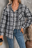 Plaid Hooded Button-Front Shirt