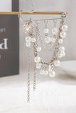 Pearl Chain Dangle Safety Pin Brooch
