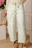 Floral-Pattern Straight-Leg Pants