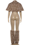 Printed Cape Collar Shrug Set
