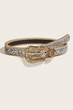 Ornate Buckle Textured Waist Belt
