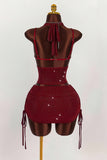 Ruched Cutout Skirt Set