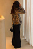 Faux Fur Leopard Print Button-Front Jacket