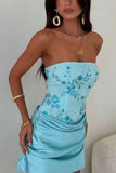 Strapless Floral Embellished Mini Dress