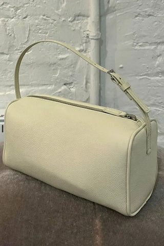 Zip-Top Textured Cylinder Shoulder Bag