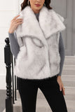 Faux Fur Sleeveless Open Front Vest