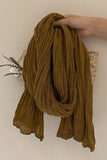 Crinkle Textured Frayed Edge Scarf