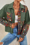 Geometric Patchwork Corduroy Shacket