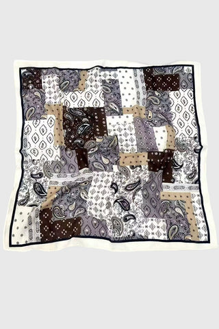 Patchwork Geometric Print Square Scarf