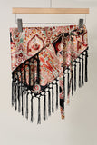 Elephant Print Fringe Scarf