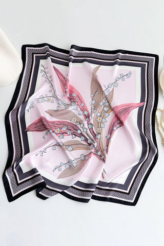 Paisley Print Satin Square Scarf