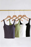 Ribbed Scoop Neck Sleeveless Tank Top