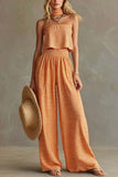 Striped Tube-Top High-Waist Pants Set
