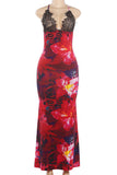 Floral Bodycon Open-Back Dress