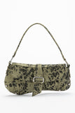 Spotted Print Buckle Strap Shoulder Bag
