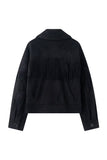 Fringe Lapel Button-Front Jacket