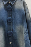 Round Button Long Sleeve Shirt