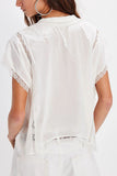 Tie-Front Lace Detail Blouse