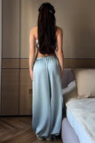 Smocked Waist Satin Balloon Pants