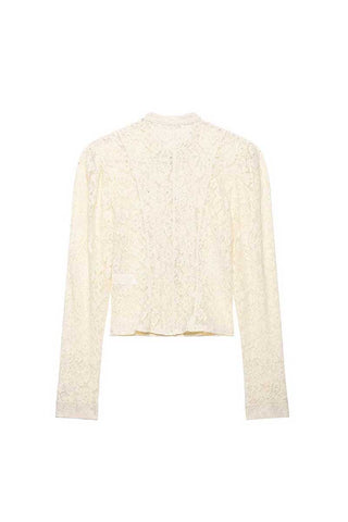 Lace Double-Breasted Military Jacket