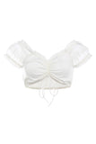 Off-Shoulder Blouse with Lace Trim