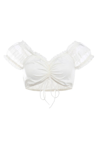 Off-Shoulder Blouse with Lace Trim