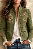 Vintage Floral Detail Military Jacket
