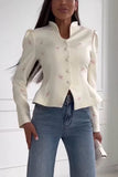 Bee Motif Puff Sleeve Blazer