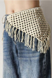 Crochet Fringe Triangle Scarf