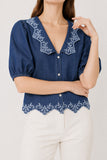 Floral V-Neck Puff Sleeve Blouse