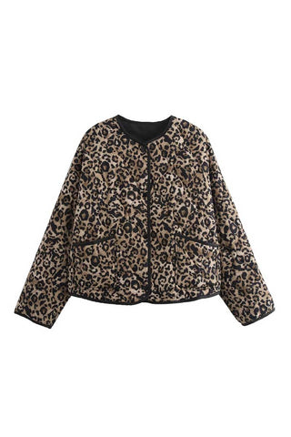 Animal Print Button Front Jacket