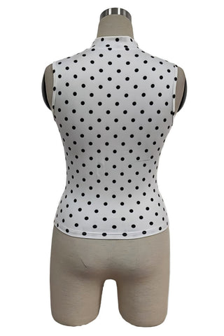 Polka Dot Halter Neck Tank Top
