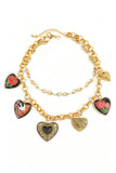 Enamel Heart Charm Layered Necklace