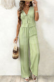 Lace-Up Sleeveless Wide-Leg Set