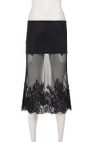 Elegant Lace Midi Skirt