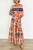 Off-Shoulder Boho Maxi Dress