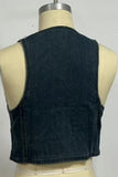 Button-Front Pocket Denim Vest