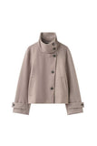 Stand-Collar Button-Front Jacket
