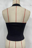 Button Detail Halter Tank Top
