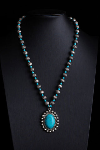Turquoise Pendant Layered Necklace