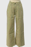 Striped High-Waist Straight Jeans