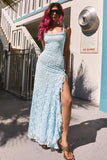 Ruched Square Neck Lace Maxi Dress
