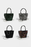 Sequin Bucket Bag with Chain Strap