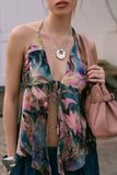Tie-Front Halter Camisole