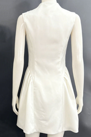 Button-Front Fit and Flare Dress