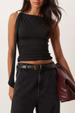 Asymmetrical Shoulder Ruched Top
