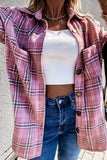 Plaid Button-Front Long Sleeve Shirt