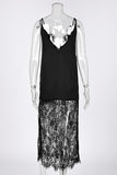 Lace Overlay Casual Dress