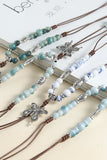 Butterfly Charm Beaded Tassel Necklace
