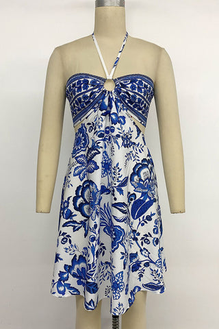 Halter Neck Cutout Vacation Dress